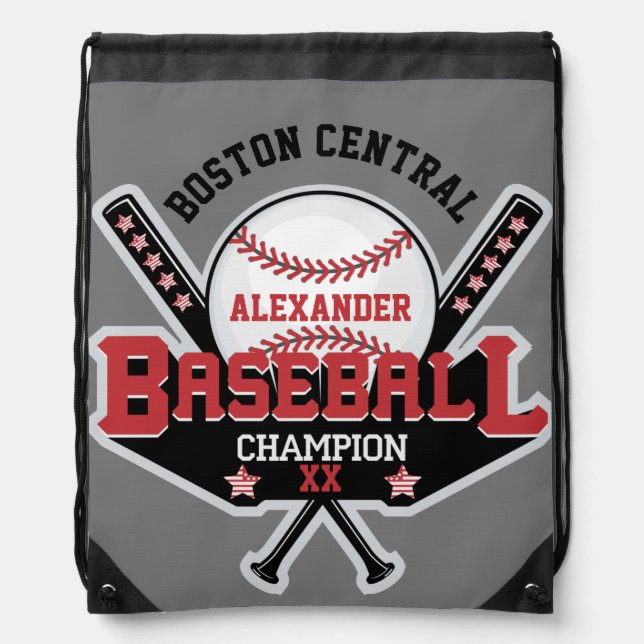 Baseball Champion Personalize  Drawstring Bag (Front)