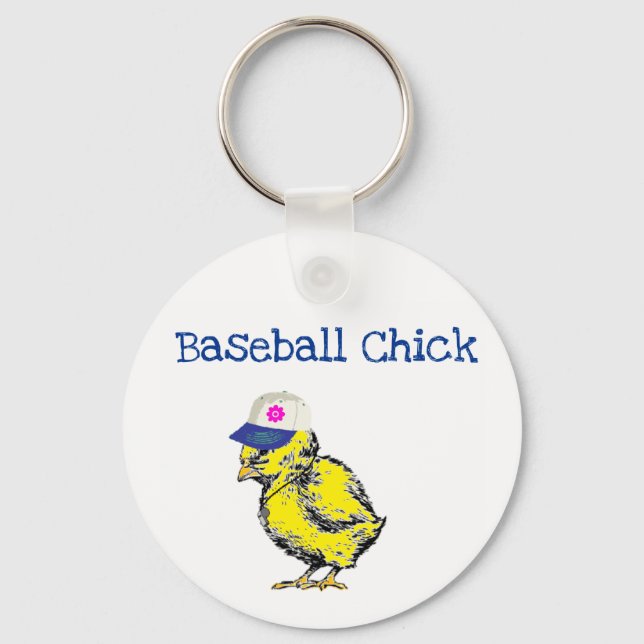 Baseball Chick Keychain (Front)