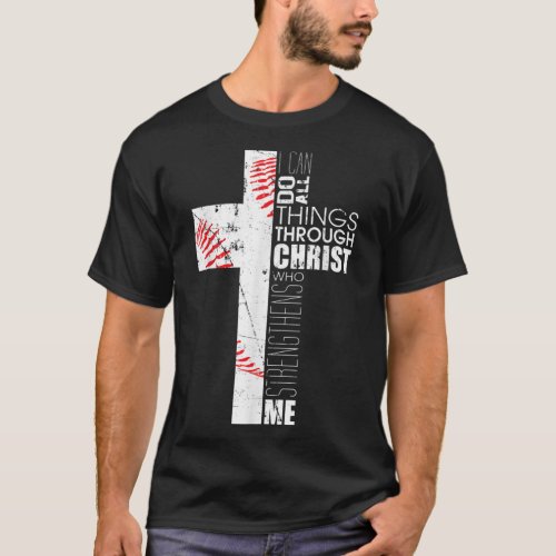 Baseball Christian Cross Gifts Philippians 413 Coa T_Shirt