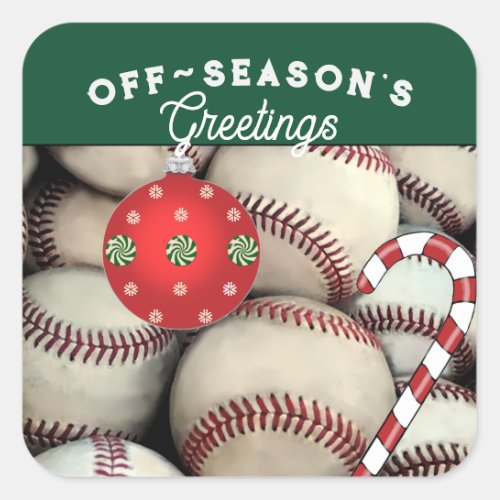 Baseball Christmas Card and Gift Stickers