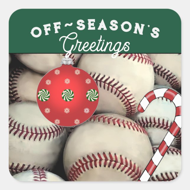 Baseball Christmas Card and Gift Stickers (Front)