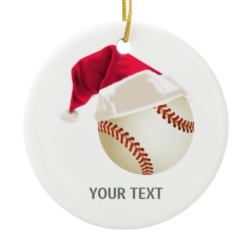 baseball christmas ceramic ornament