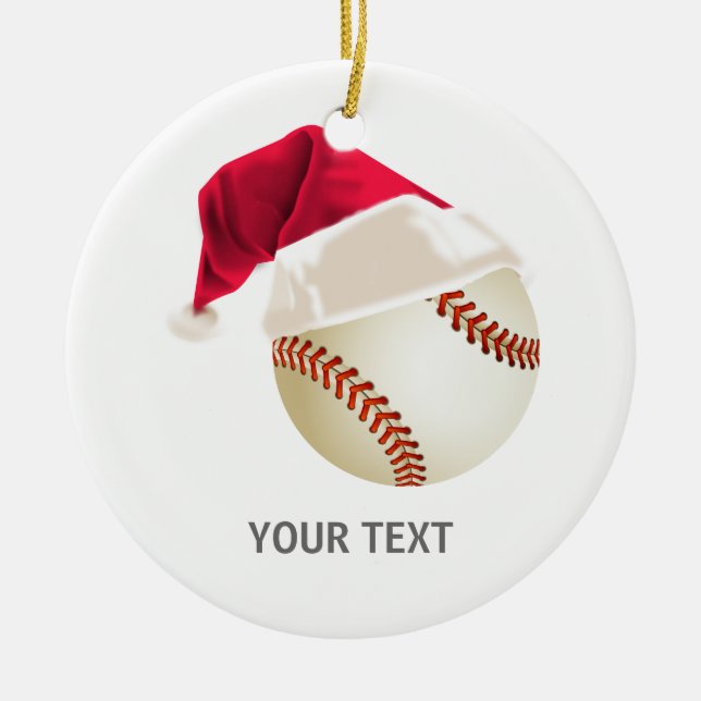 baseball christmas ceramic ornament (Front)