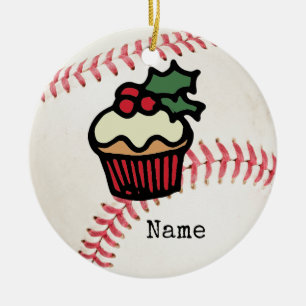 Baseball Christmas  Ceramic Ornament