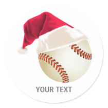 baseball christmas classic round sticker
