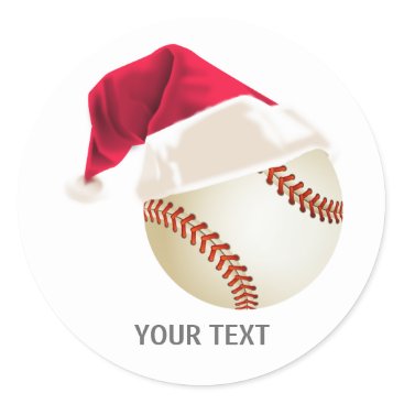 baseball christmas classic round sticker