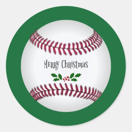 Baseball Christmas Classic Round Sticker