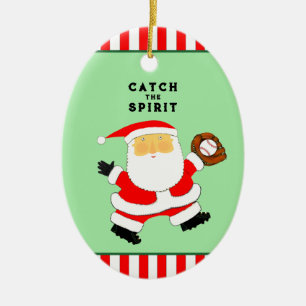 Baseball Christmas Collectible Ceramic Ornament