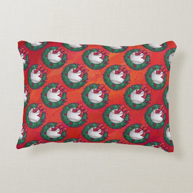 Baseball Christmas Decorative Pillow (Back)