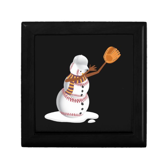 Baseball Christmas Dubbing Snowman Gift Mom or Dad Box (Front)