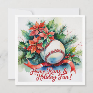 Baseball Christmas Festive Baseball Holiday Card