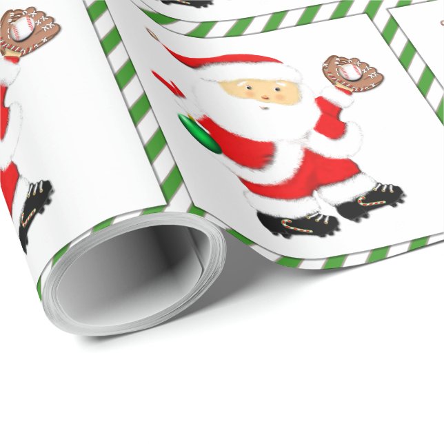 Baseball Christmas Gift Wrapping Paper (Roll Corner)