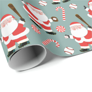 Baseball Christmas Gift Wrapping Paper