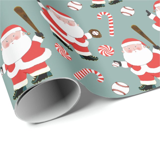 Baseball Christmas Gift Wrapping Paper (Roll Corner)
