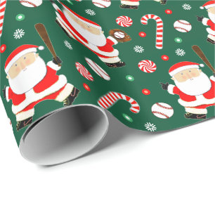 Baseball Christmas Gift Wrapping Paper