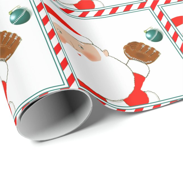 Baseball Christmas Gifts Wrapping Paper (Roll Corner)