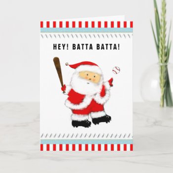 Baseball Christmas Greeting Holiday Card by christmastee at Zazzle