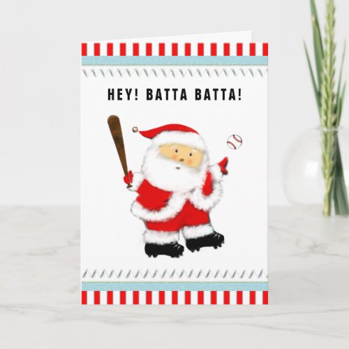 Baseball Christmas Greeting Holiday Card