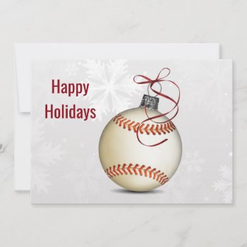 Baseball Christmas Greetings Holiday Card by XmasMall at Zazzle