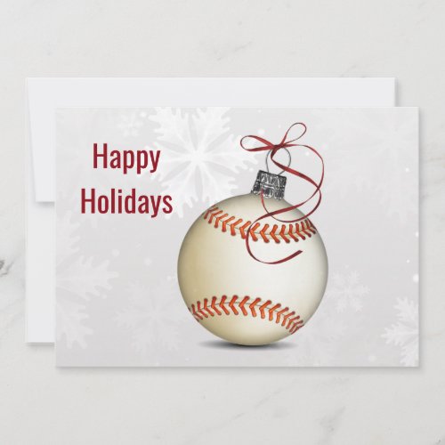 baseball Christmas greetings Holiday Card