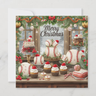 Baseball Christmas Holiday Card
