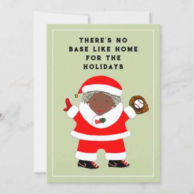 Baseball Christmas Holiday Card (Front)