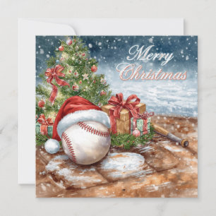 Baseball Christmas Holiday Card