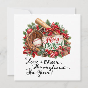 Baseball Christmas Holiday Card