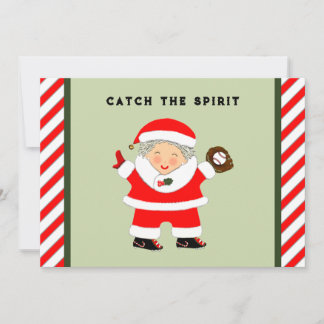 Baseball Christmas Holiday Card