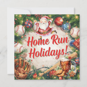 Baseball Christmas Holiday Card