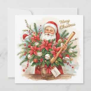 Baseball Christmas Holiday Card