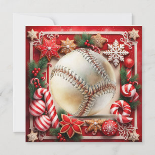 Baseball Christmas Holiday Card