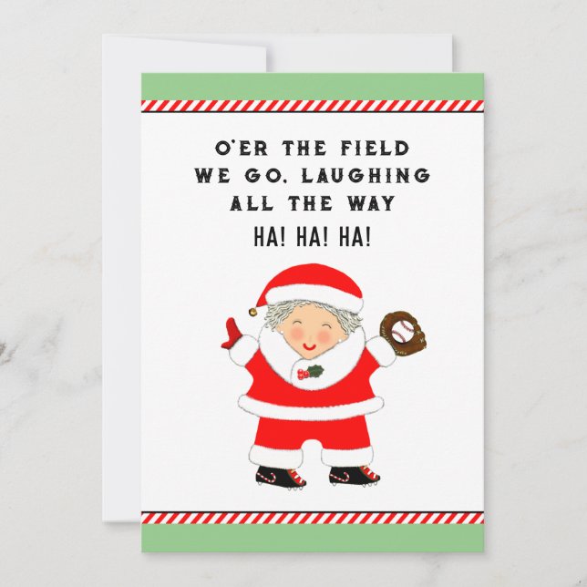 Baseball Christmas Holiday Card (Front)