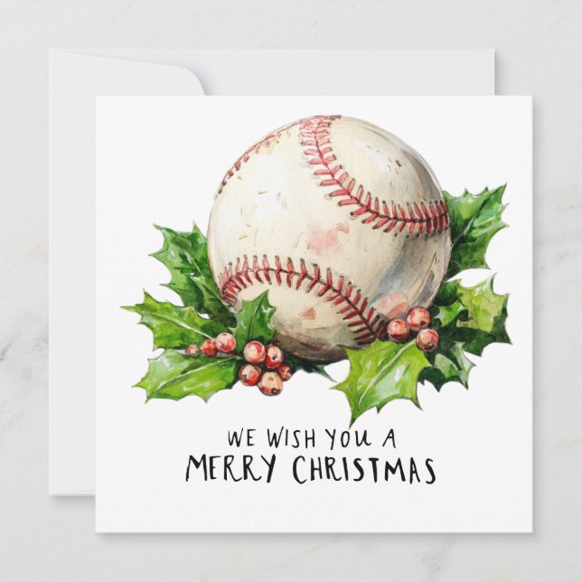 Baseball Christmas  Holiday Card (Front)