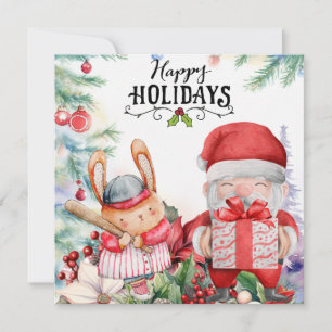 Baseball Christmas Holiday Card