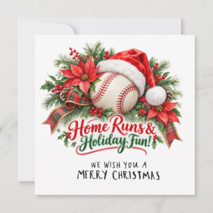 Baseball Christmas Holiday Card