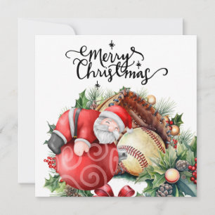 Baseball Christmas  Holiday Card