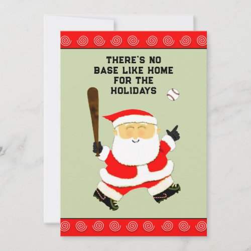 Baseball Christmas Holiday Card