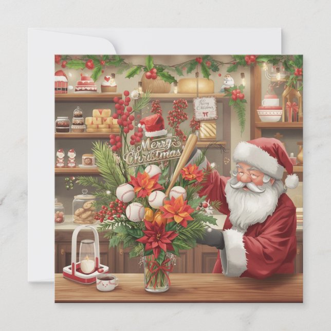 Baseball Christmas  Holiday Card (Front)