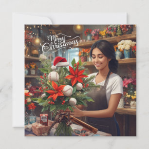 Baseball Christmas Holiday Card