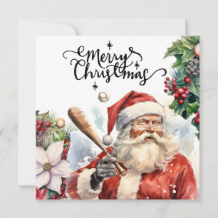 Baseball Christmas Holiday Card