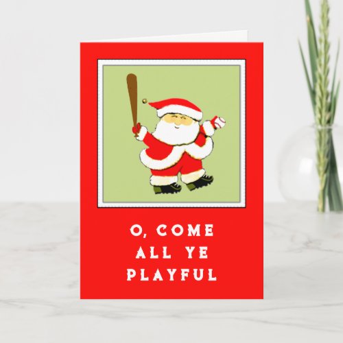 Baseball Christmas Holiday Card