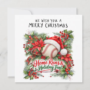 Baseball Christmas Holiday Card
