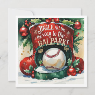 Baseball Christmas Holiday Card