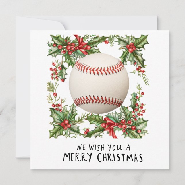 Baseball Christmas  Holiday Card (Front)