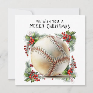 Baseball Christmas Holiday Card