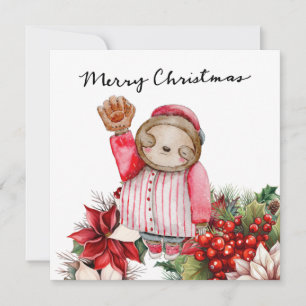 Baseball Christmas  Holiday Card