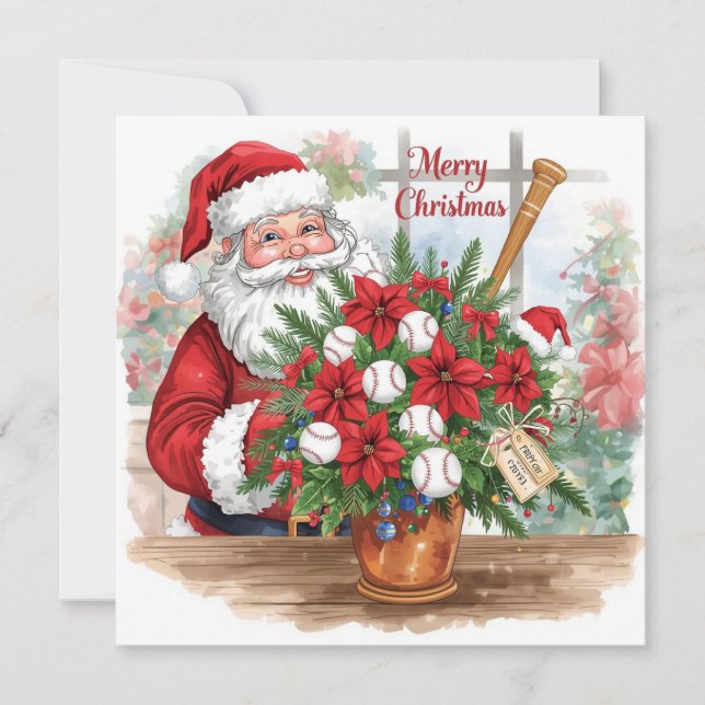 Baseball Christmas  Holiday Card (Front)