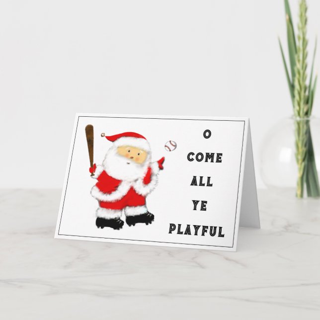 Baseball Christmas Holiday Card (Front)