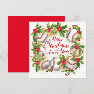 Baseball Christmas Holiday Card